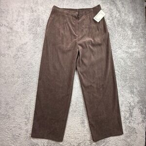 Vintage Chocolate Brown Toujours Womens High Waist Pull On Pants NWT XL Relaxed